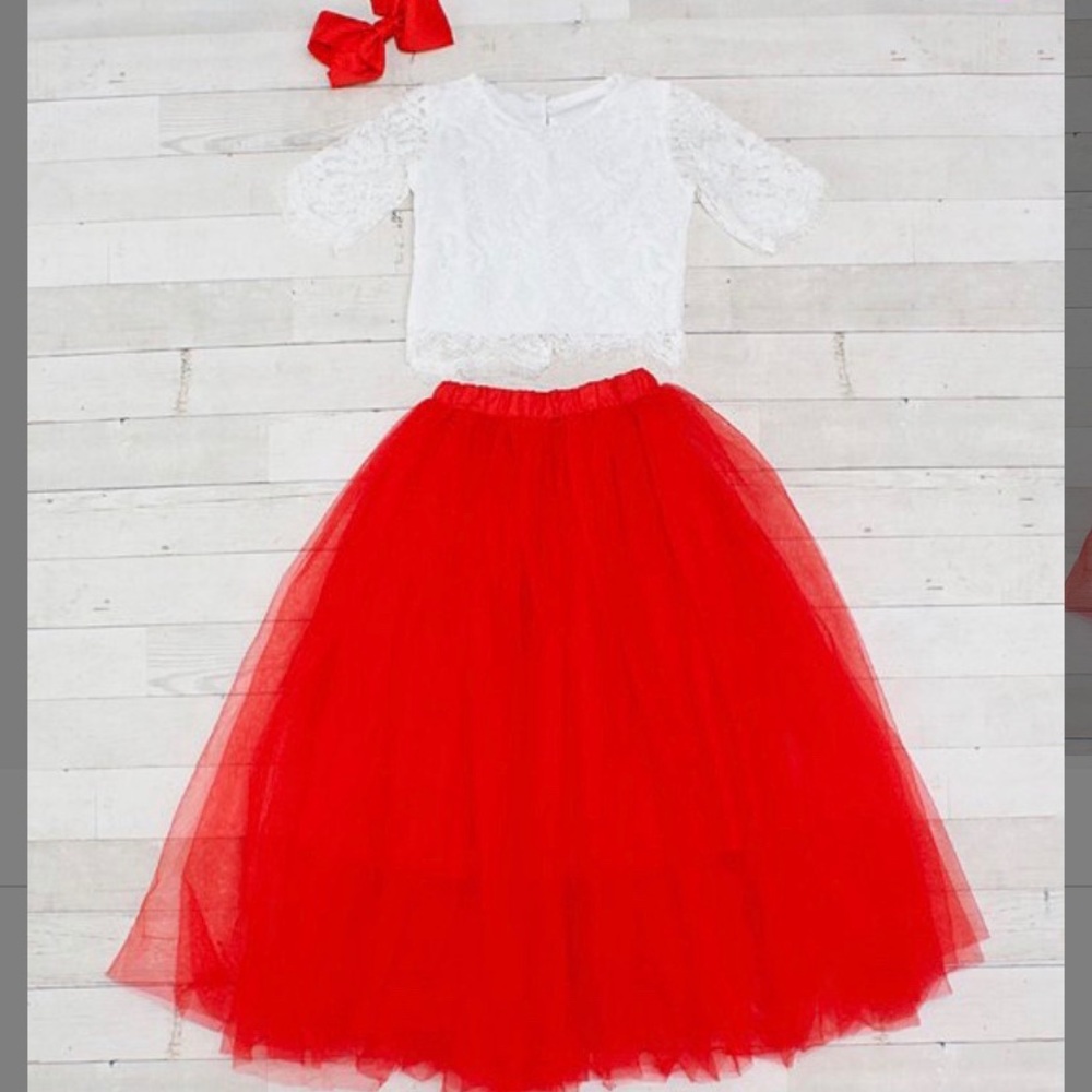 Girls A line skirt and top
